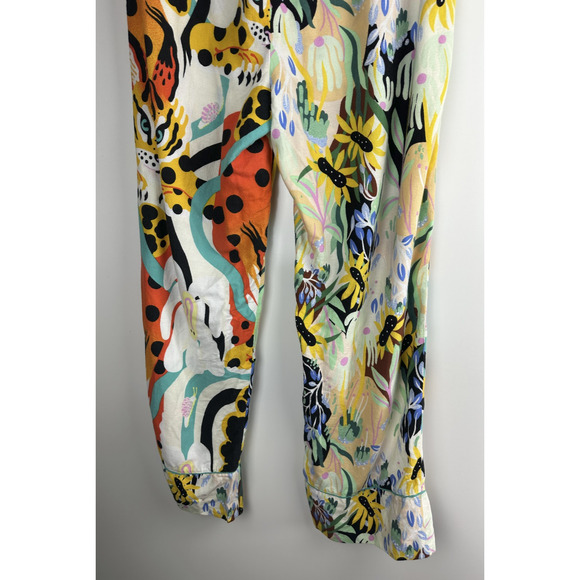 Marcos Navarro x Anthropologie Jungle Safari Flannel Sleep PJ Pants Tiger Medium - Picture 5 of 11